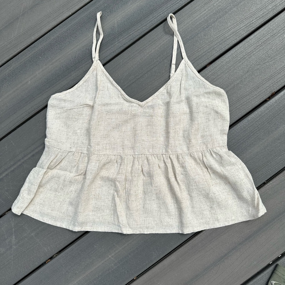 Women's Cream Sleeveless Top